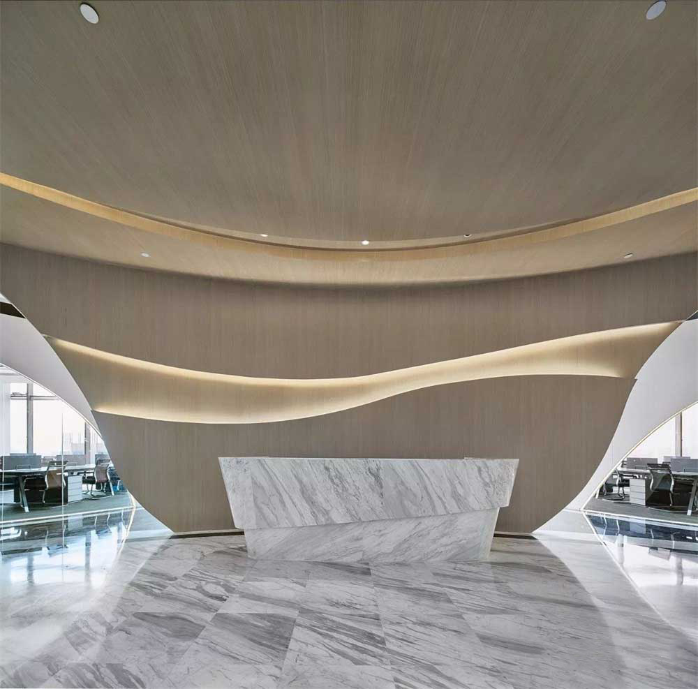 深圳市南山1200平輕奢風金融公司辦公室裝修前臺 深圳市南山1200平輕奢風金融公司辦公室裝修前臺