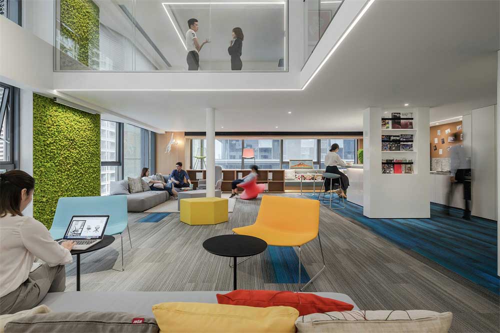 深圳市福田田園辦公室裝修設(shè)計接待區(qū)