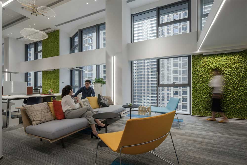 深圳市福田田園辦公室裝修設(shè)計接待區(qū)