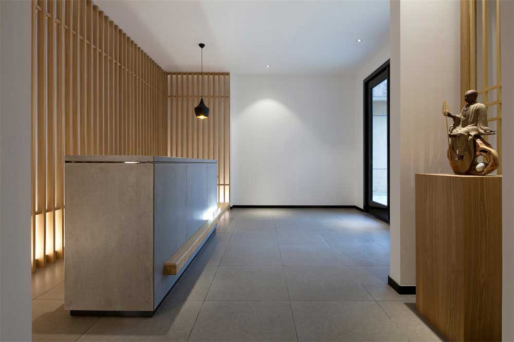 深圳羅湖鴻昌廣場新中式風格辦公室裝修設計案例前廳色彩構成 深圳羅湖鴻昌廣場新中式風格辦公室裝修設計案例前廳色彩構成