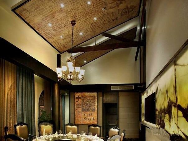 包廂就餐區(qū)裝修餐廳效果圖墻體水墨畫效果圖設(shè)計(jì)
