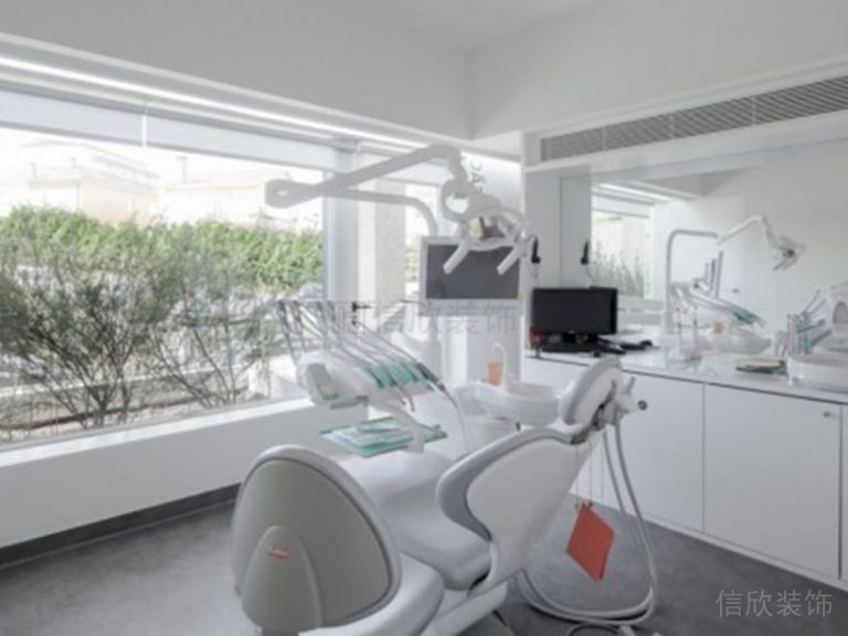 牙科診所裝修設(shè)計(jì)白色科技未來(lái)感玻璃墻體隔斷設(shè)計(jì)圖