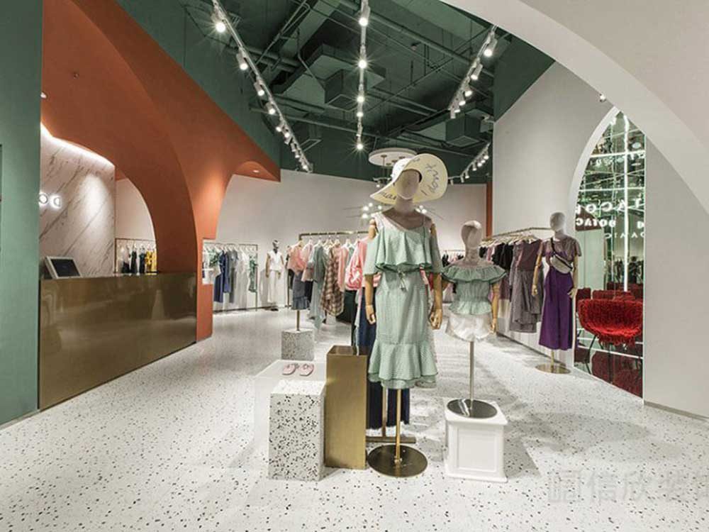 展示區(qū)瓷磚地面墻面漆天花吊頂裝修設(shè)計(jì)效果圖