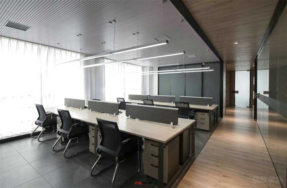 深圳南山智慧廣場新中式風(fēng)格辦公室裝修設(shè)計(jì)案例辦公區(qū)效果圖