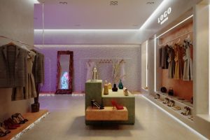 深圳市南山區后?，F代服裝專賣店裝修設計大廳