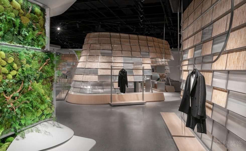 深圳市龍華區大浪原木風生態智庫服裝店裝修大廳