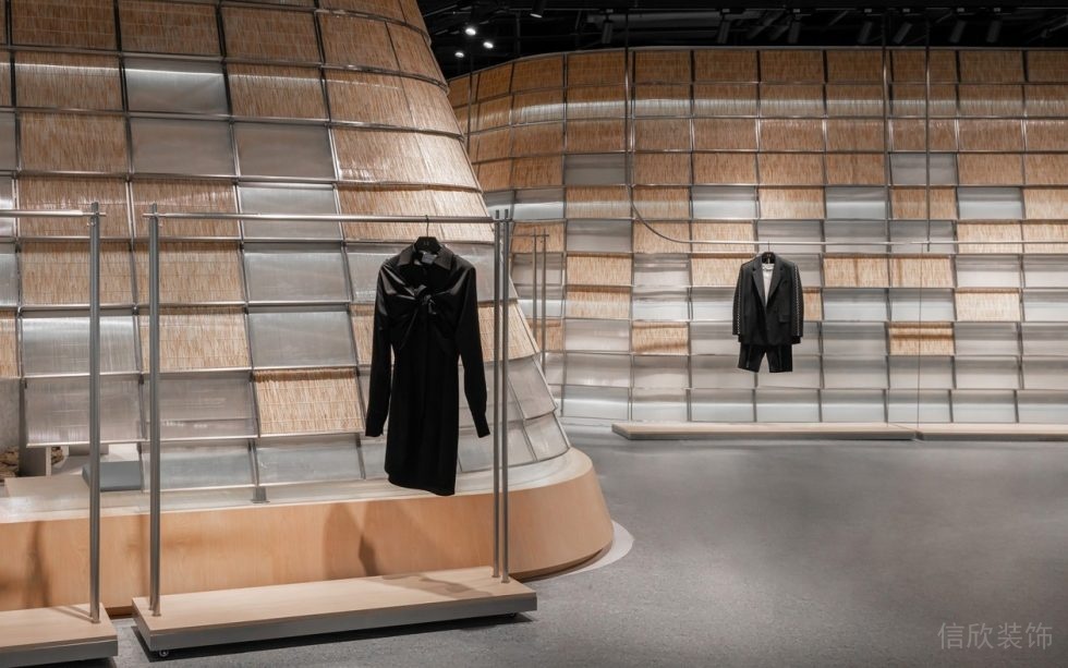 深圳市龍華區大浪原木風生態智庫服裝店裝修大廳