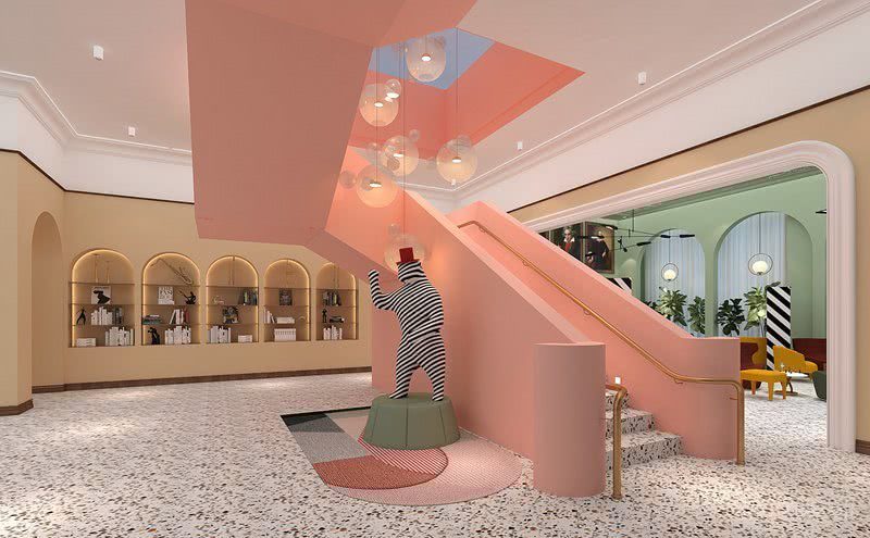 深圳愛思鋼琴藝術(shù)學(xué)校粉色的樓梯