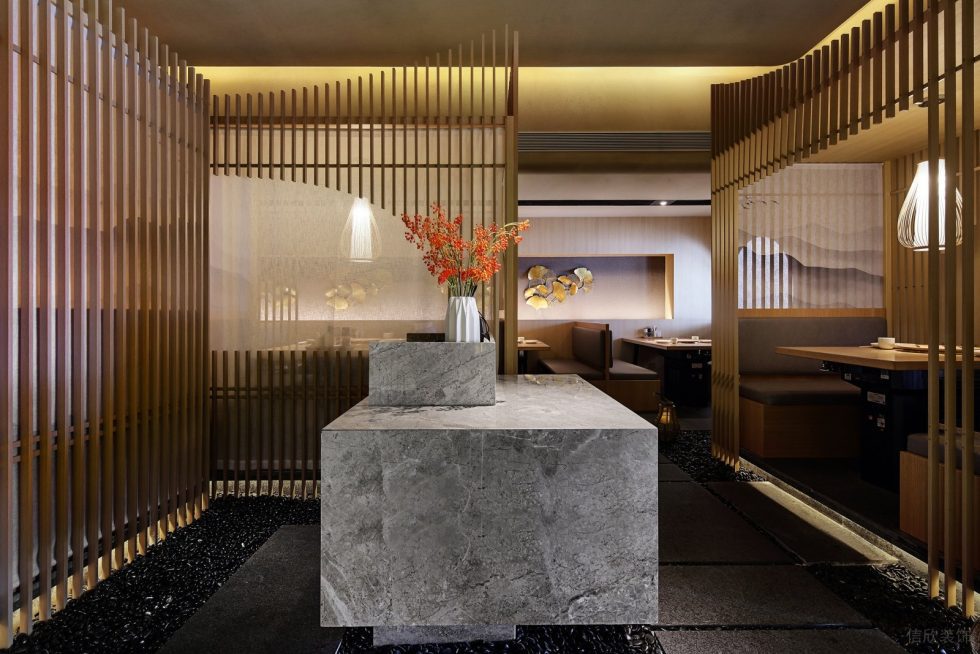 深圳福田天健時尚新天地和風日式料理餐廳裝修案例前臺 深圳福田天健時尚新天地和風日式料理餐廳裝修案例前臺