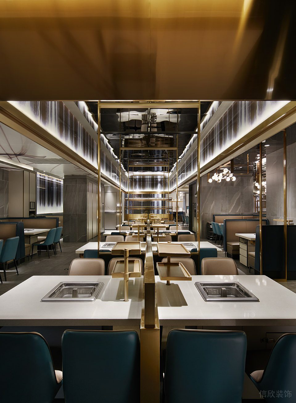 深圳福田星河世紀(jì)現(xiàn)代輕奢風(fēng)火鍋餐廳裝修案例用餐大廳 深圳福田星河世紀(jì)現(xiàn)代輕奢風(fēng)火鍋餐廳裝修案例用餐大廳