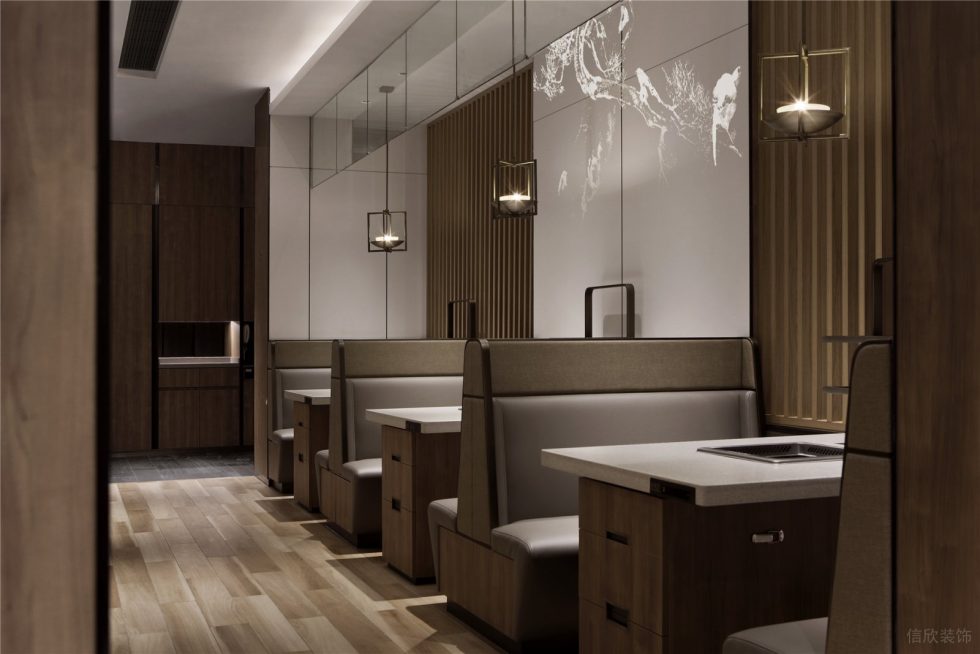 深圳羅湖東港中心現代中式火鍋餐廳裝修案例卡座 深圳羅湖東港中心現代中式火鍋餐廳裝修案例卡座