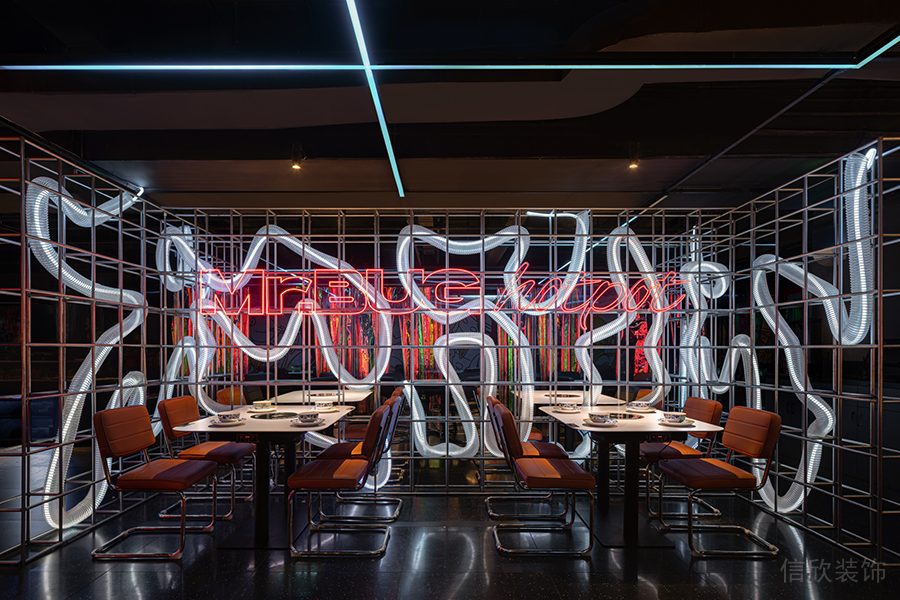 深圳羅湖京基鳳凰印象現(xiàn)代風(fēng)格火鍋店裝修案例矩形鋼架藝術(shù)隔斷 深圳羅湖京基鳳凰印象現(xiàn)代風(fēng)格火鍋店裝修案例矩形鋼架藝術(shù)隔斷