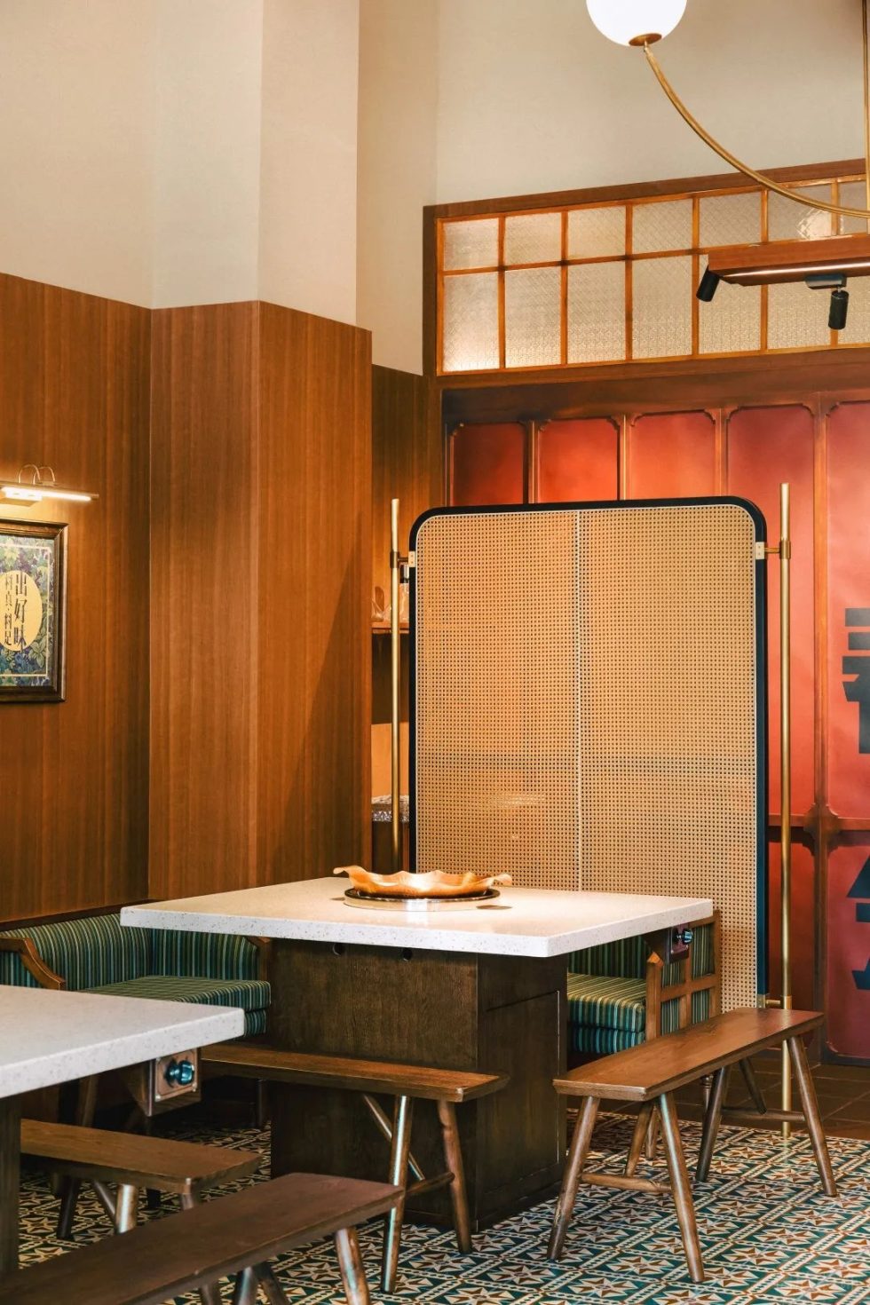 深圳羅湖招商中環日式風格火鍋店裝修案例藤編藝術屏風 深圳羅湖招商中環日式風格火鍋店裝修案例藤編藝術屏風