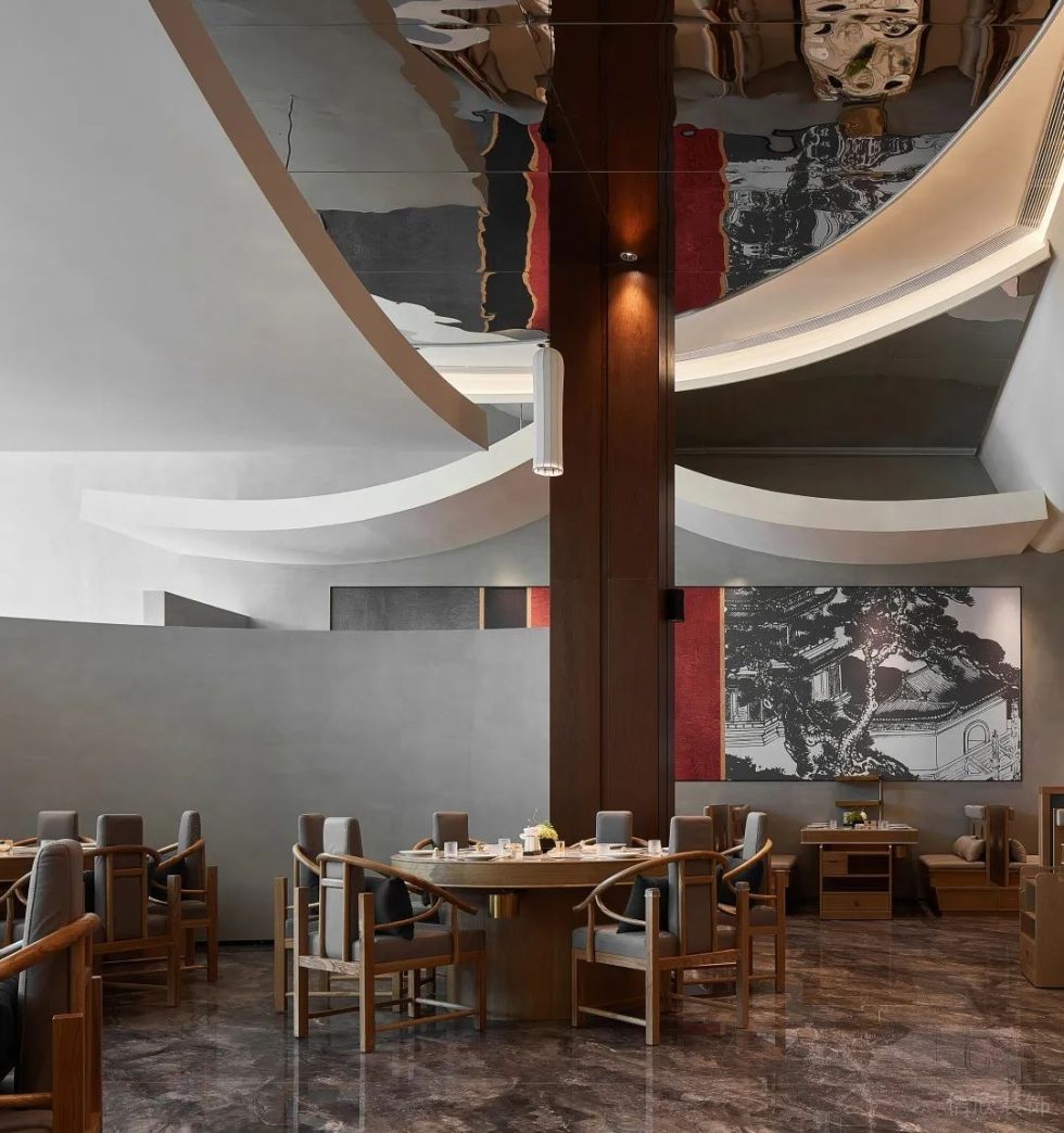 深圳南山星海名城新中式風格火鍋店裝修案例大廳家具組合 深圳南山星海名城新中式風格火鍋店裝修案例大廳家具組合