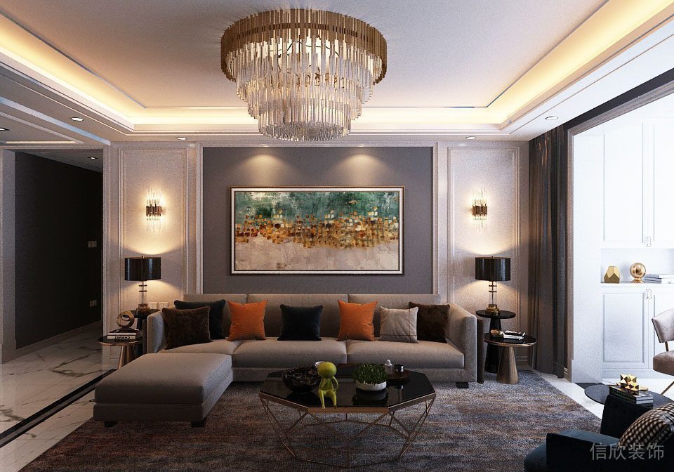 卓越譽(yù)瓏12棟客廳裝修效果圖