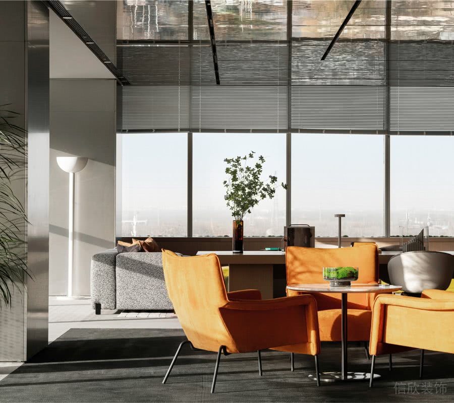 辦公室會(huì)客區(qū)黃色會(huì)客椅子