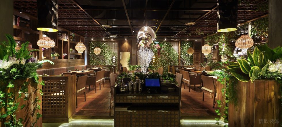深圳福田航苑大廈田園風(fēng)格火鍋餐廳裝修案例綠植裝飾 深圳福田航苑大廈田園風(fēng)格火鍋餐廳裝修案例綠植裝飾