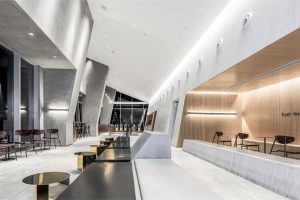 深圳龍崗正中風臨國際中心現代工業風喜茶冷飲店裝修案例用餐大廳效果圖