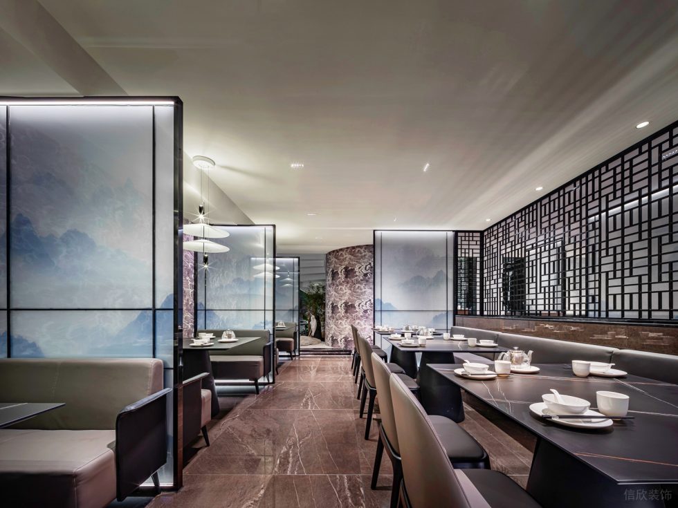 深圳龍華保利悅都現代新中式風格江浙菜餐廳裝修案例二層用餐大廳 深圳龍華保利悅都現代新中式風格江浙菜餐廳裝修案例二層用餐大廳