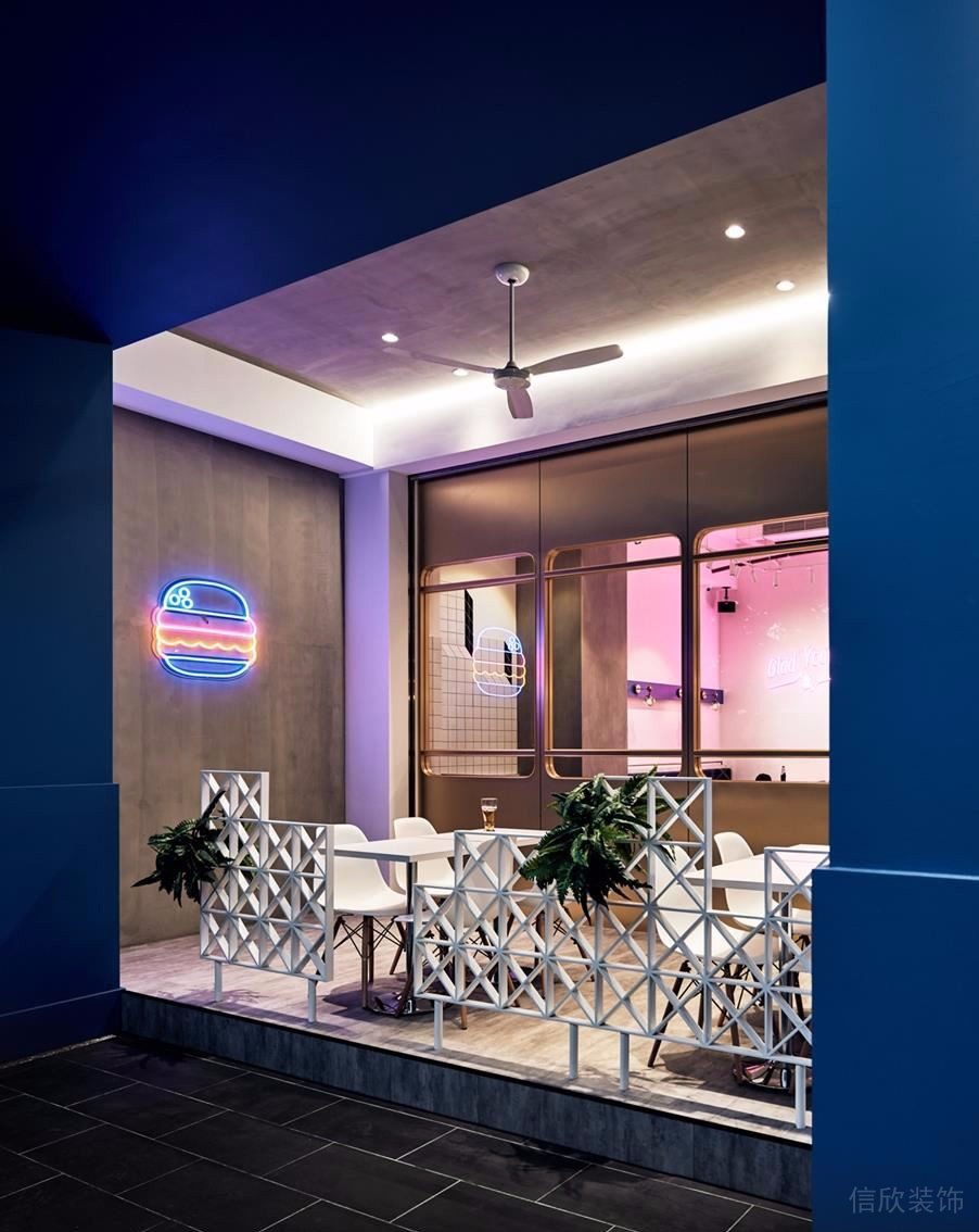 深圳龍華星河傳奇天街網紅現代風漢堡店裝修案例戶外用餐區 深圳龍華星河傳奇天街網紅現代風漢堡店裝修案例戶外用餐區