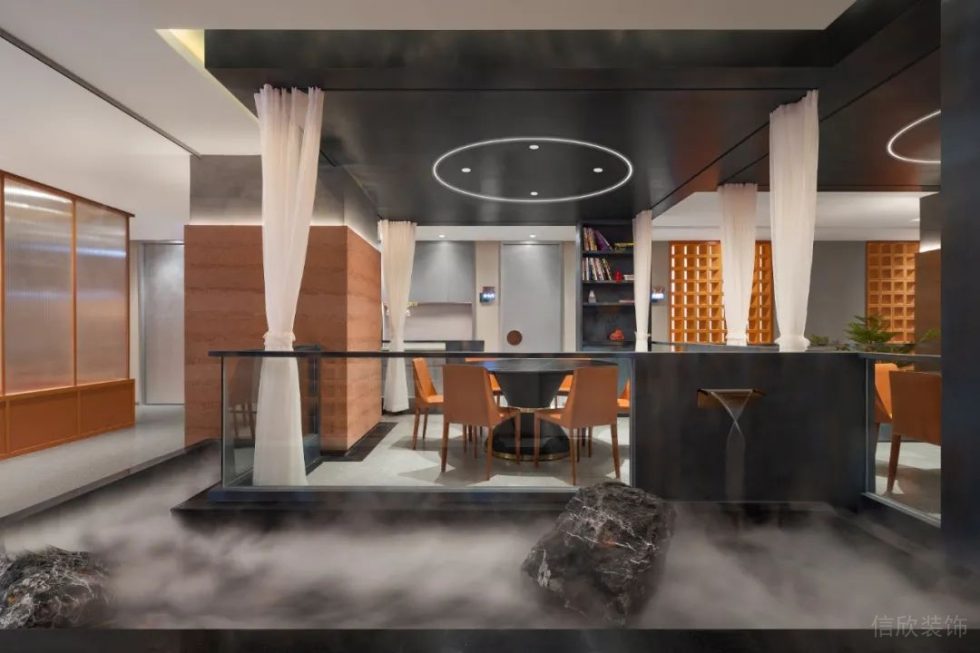 深圳南山海昌大廈現代風格川菜館裝修案例六人用餐區天花 深圳南山海昌大廈現代風格川菜館裝修案例六人用餐區天花