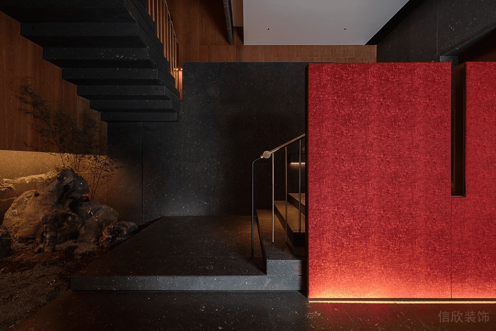 深圳南山華潤前海大廈輕奢新中式粵菜餐廳裝修案例樓梯 深圳南山華潤前海大廈輕奢新中式粵菜餐廳裝修案例樓梯