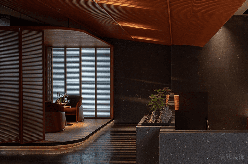 深圳南山華潤前海大廈輕奢新中式粵菜餐廳裝修案例休息等候區 深圳南山華潤前海大廈輕奢新中式粵菜餐廳裝修案例休息等候區