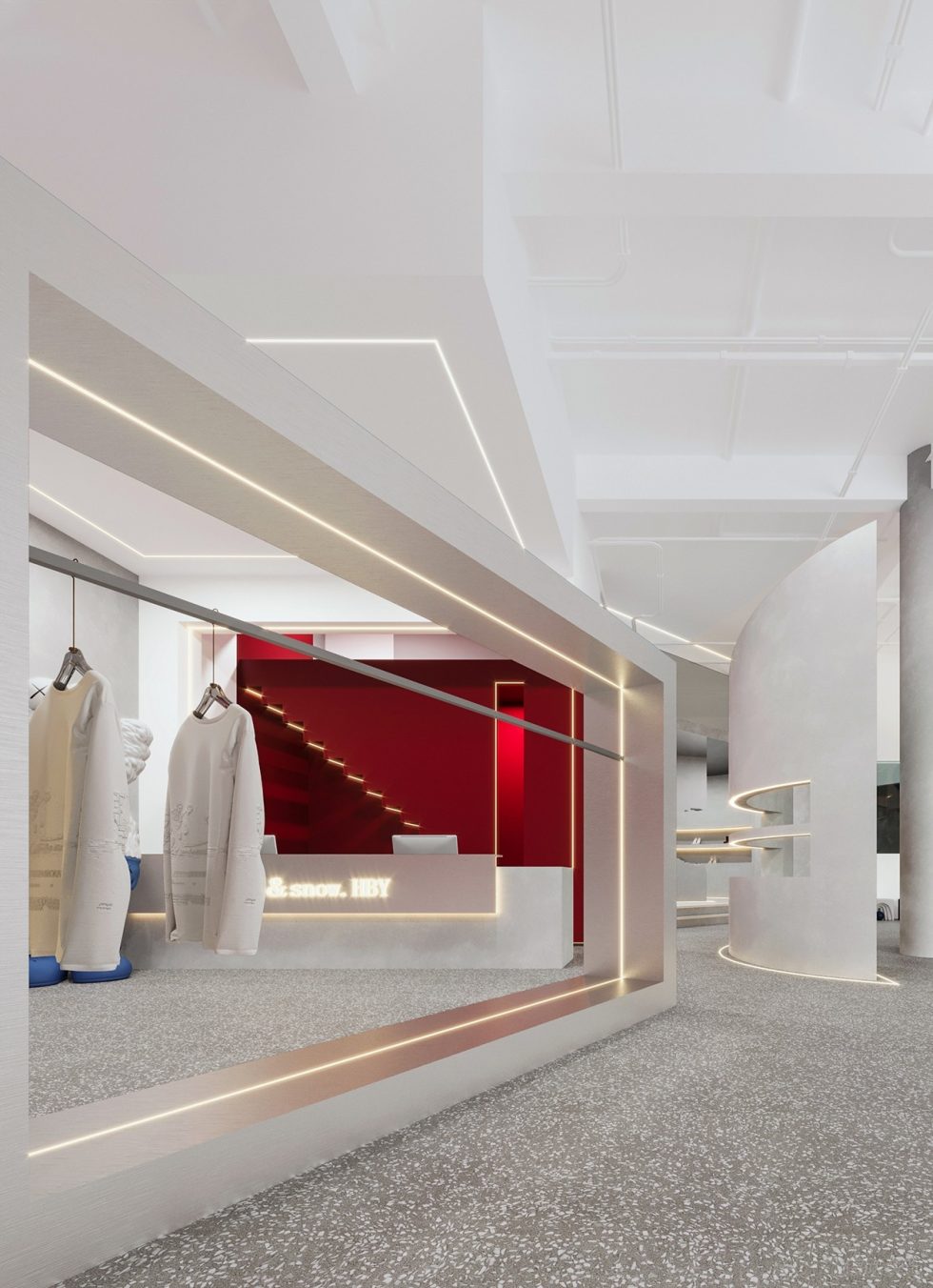 深圳市龍崗區坂田hby買手店裝修設計櫥窗線性燈光 深圳市龍崗區坂田hby買手店裝修設計櫥窗線性燈光