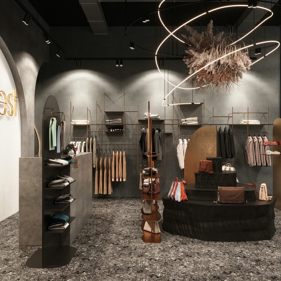 深圳市龍崗區平湖“森林” 名牌服裝店裝修設計墻邊服飾燈光效果 深圳市龍崗區平湖“森林” 名牌服裝店裝修設計墻邊服飾燈光效果