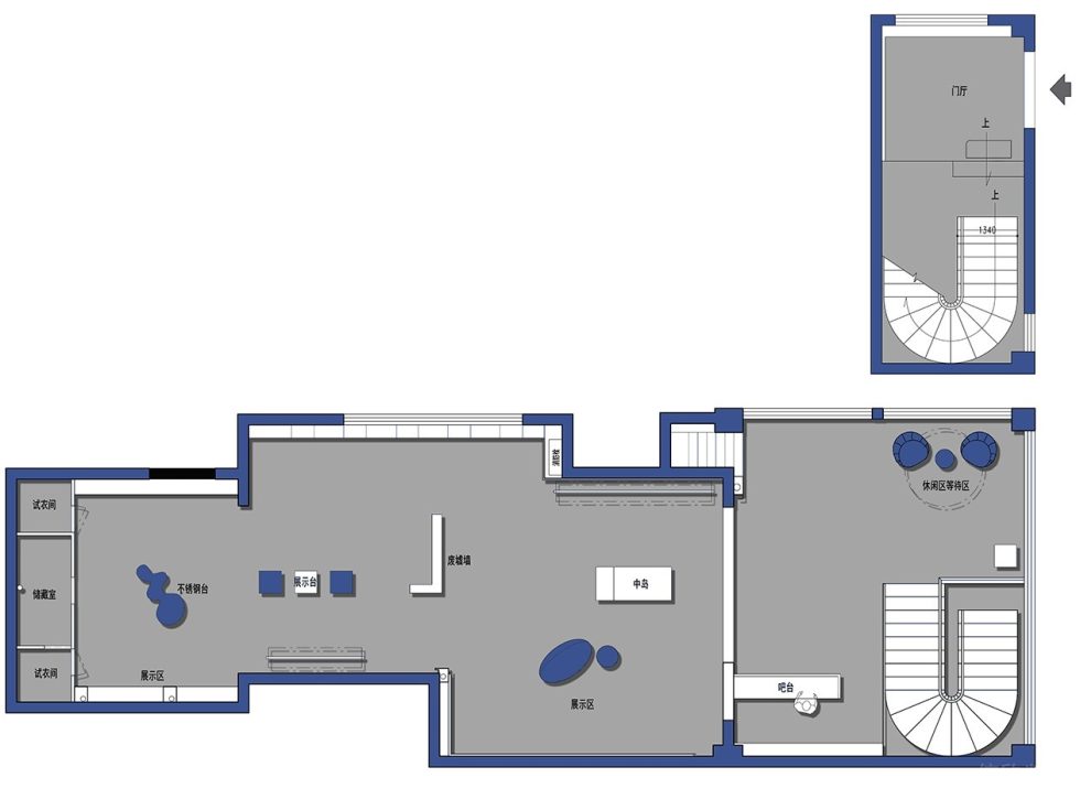 深圳市南山區(qū)后海現(xiàn)代風(fēng)sugar.t 買手店裝修設(shè)計(jì)平面圖