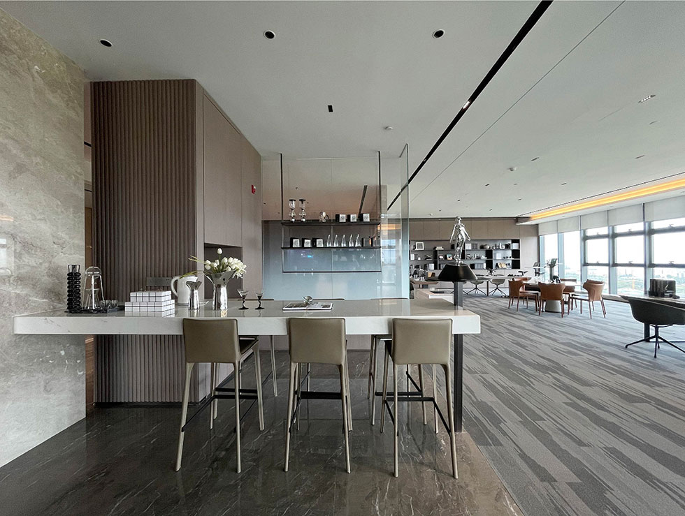 福田梅林辦公室裝修茶水區(qū)吧臺(tái)