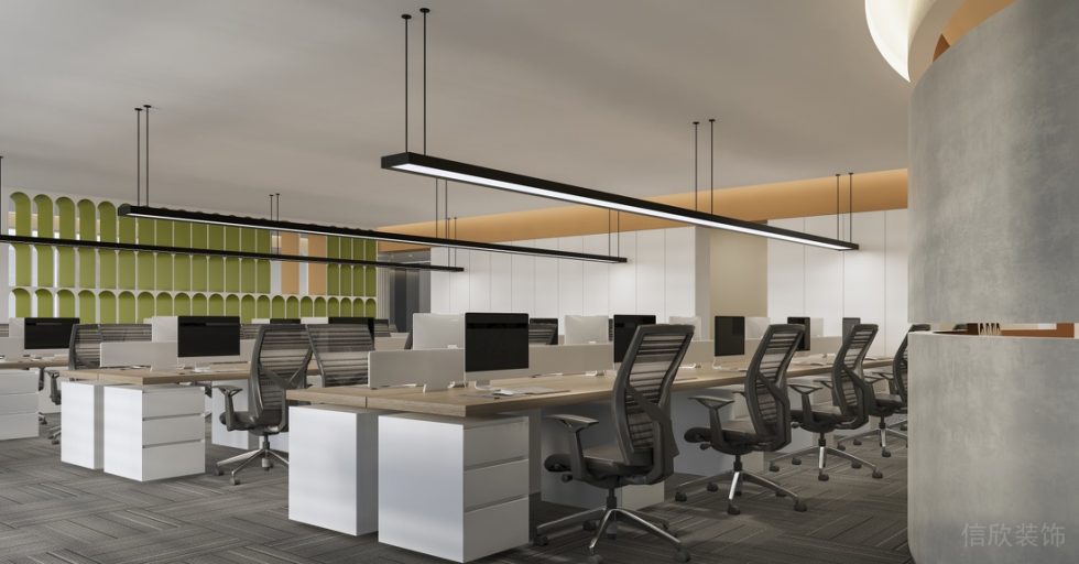 深圳寶安易尚中心2000平方米簡約風格辦公室裝修案例辦公區