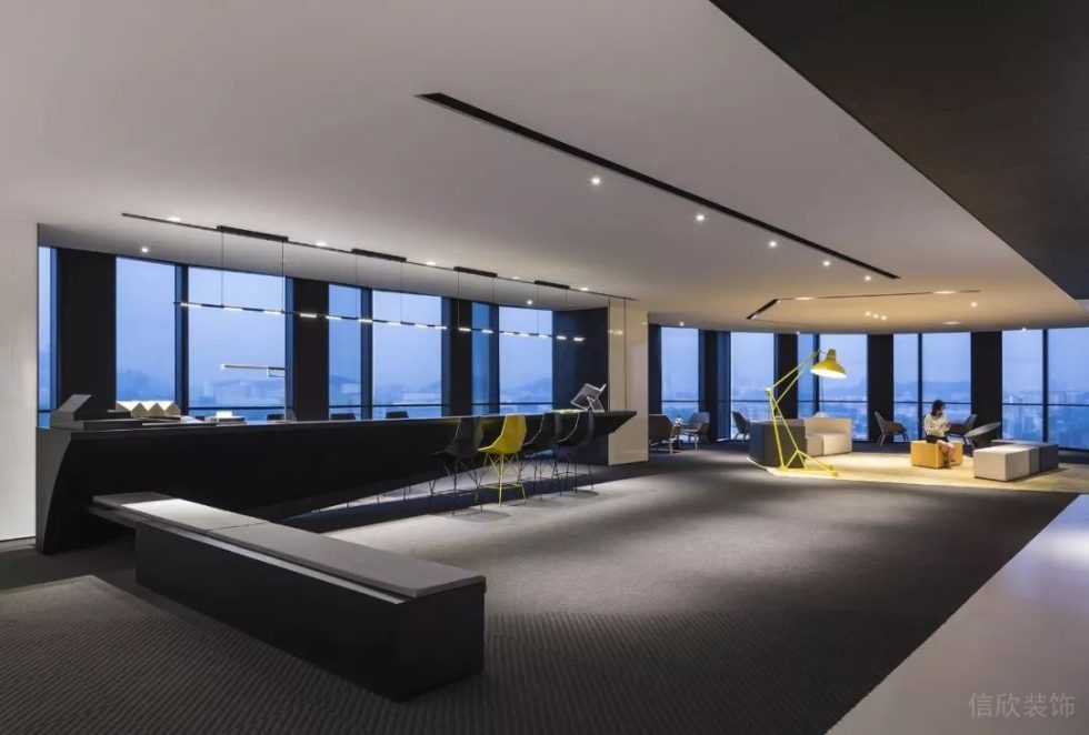 深圳福田中心商務大廈1300平方米黑白灰現代風辦公室裝修案例活動區水吧 深圳福田中心商務大廈1300平方米黑白灰現代風辦公室裝修案例活動區水吧