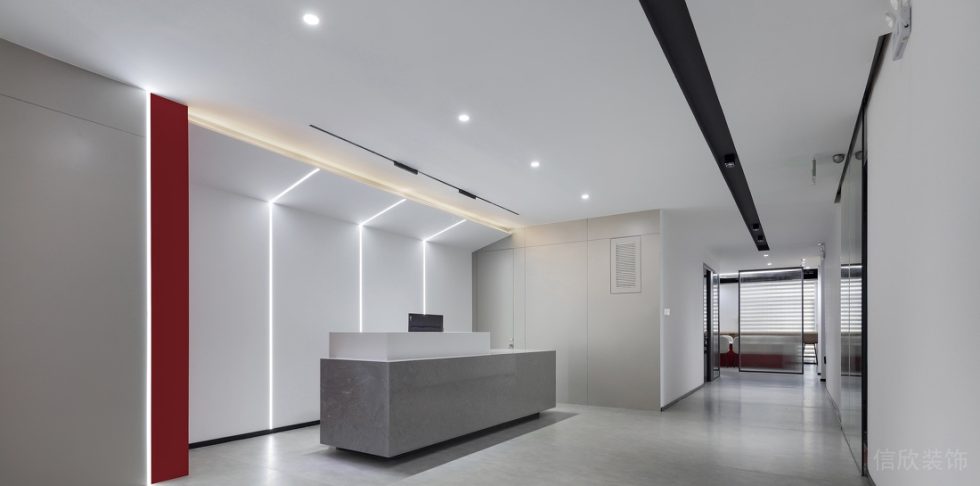 深圳龍華壹成環智中心1500平方米現代簡約風格辦公室裝修案例前臺接待區 深圳龍華壹成環智中心1500平方米現代簡約風格辦公室裝修案例前臺接待區