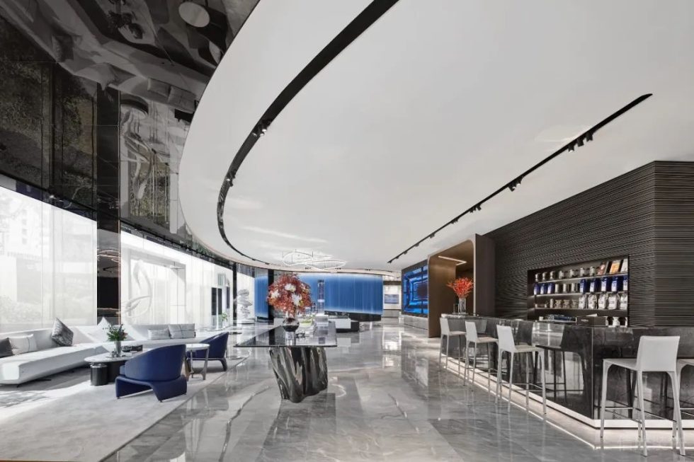 深圳南山康佳研發(fā)大廈1000平方米現(xiàn)代風(fēng)格辦公室裝修案例接待廳 深圳南山康佳研發(fā)大廈1000平方米現(xiàn)代風(fēng)格辦公室裝修案例接待廳