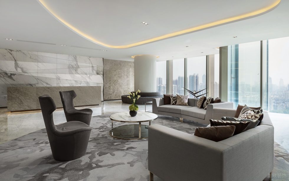 深圳南山振業國際商務中心800平方米現代輕奢風辦公室裝修案例大堂休息等候區 深圳南山振業國際商務中心800平方米現代輕奢風辦公室裝修案例大堂休息等候區