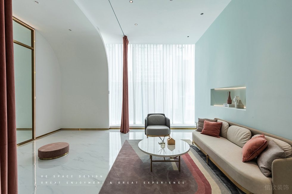 深圳市寶安區(qū)福永現(xiàn)代風(fēng)國際婚紗一品cg店裝修設(shè)計(jì)休息區(qū)