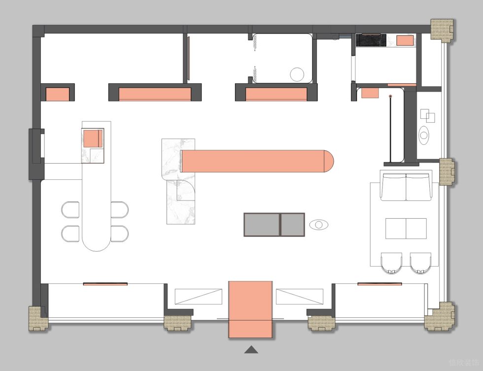 深圳市寶安區(qū)西鄉(xiāng)現(xiàn)代風品牌胤一紅幫服裝店裝修設計平面圖 深圳市寶安區(qū)西鄉(xiāng)現(xiàn)代風品牌胤一紅幫服裝店裝修設計平面圖