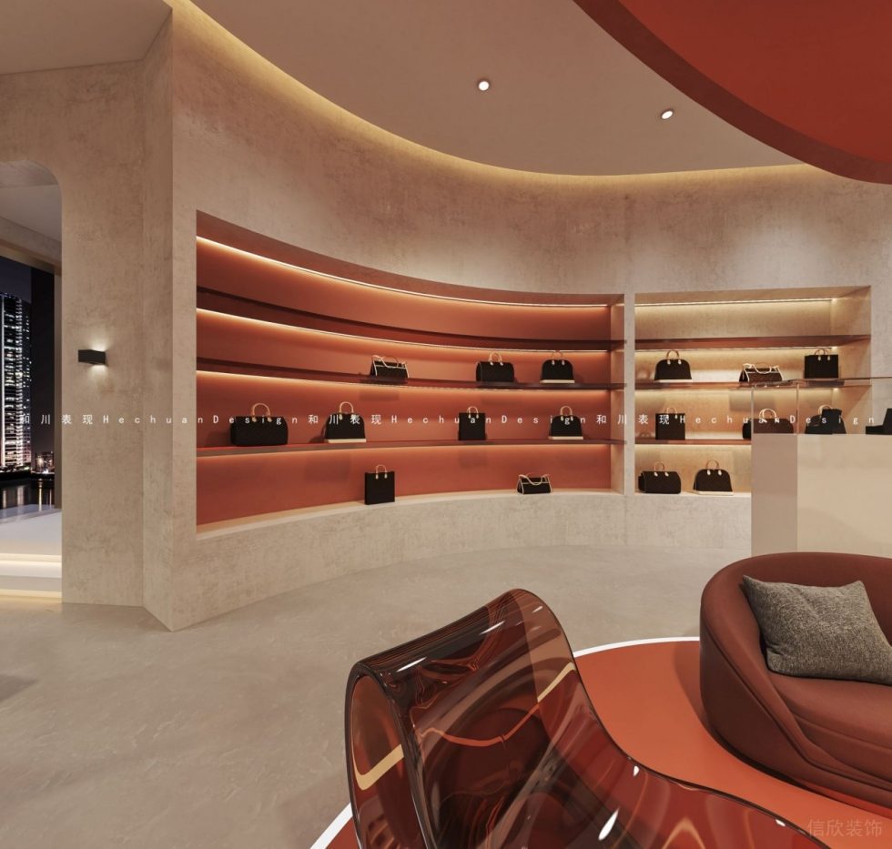 深圳市龍崗區(qū)布吉現(xiàn)代輕奢風(fēng)奢侈品裝修設(shè)計嵌入式墻面展柜