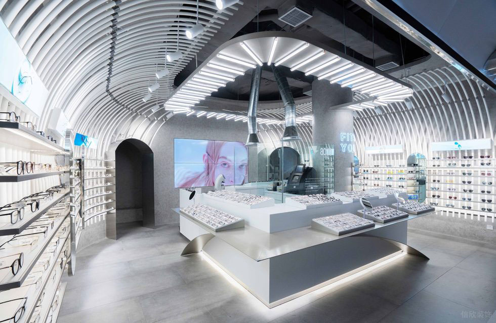 深圳市龍崗區(qū)中心城現(xiàn)代風(fēng)aojo眼鏡店展臺(tái)展柜裝修設(shè)計(jì)效果圖