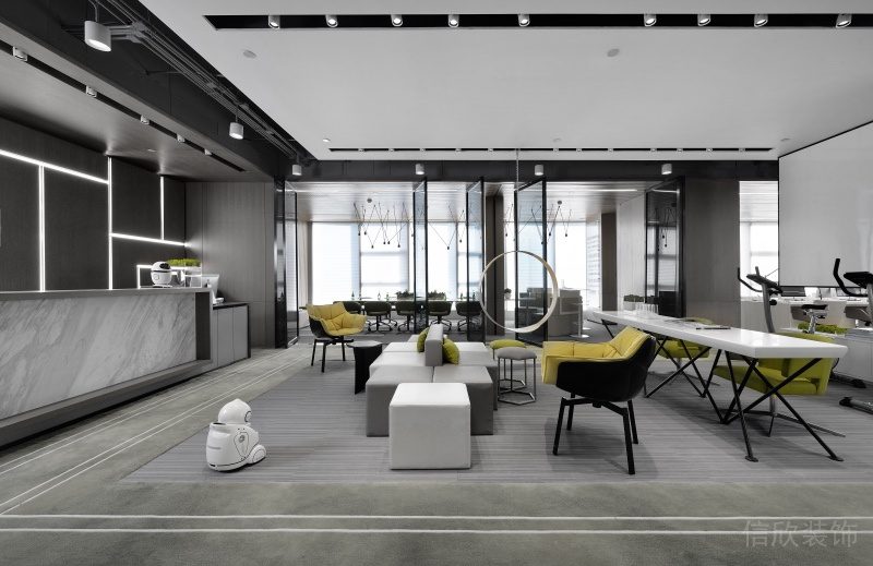 深圳寶安正中華麗中心200平方米現(xiàn)代主義黑白灰色調(diào)辦公室裝修案例前廳多功能接待區(qū) 深圳寶安正中華麗中心200平方米現(xiàn)代主義黑白灰色調(diào)辦公室裝修案例前廳多功能接待區(qū)