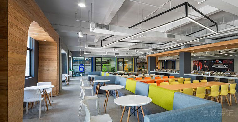 深圳龍崗聯匯中心1500平方米現代工業風辦公空間裝修設計案例員工餐廳休息區 深圳龍崗聯匯中心1500平方米現代工業風辦公空間裝修設計案例員工餐廳休息區