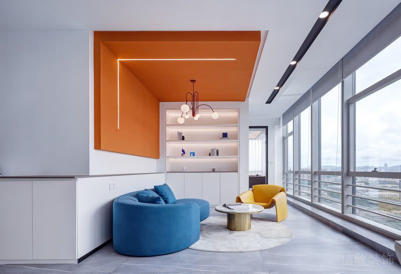 白色主調(diào)公司裝修設(shè)計方案 休息區(qū)