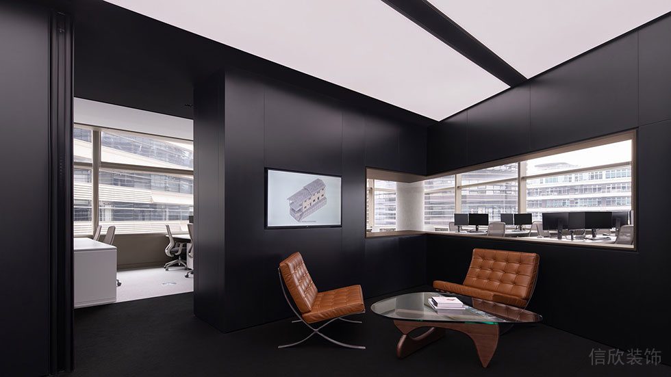 黑白簡約風(fēng)格辦公室裝修案例 洽談區(qū)