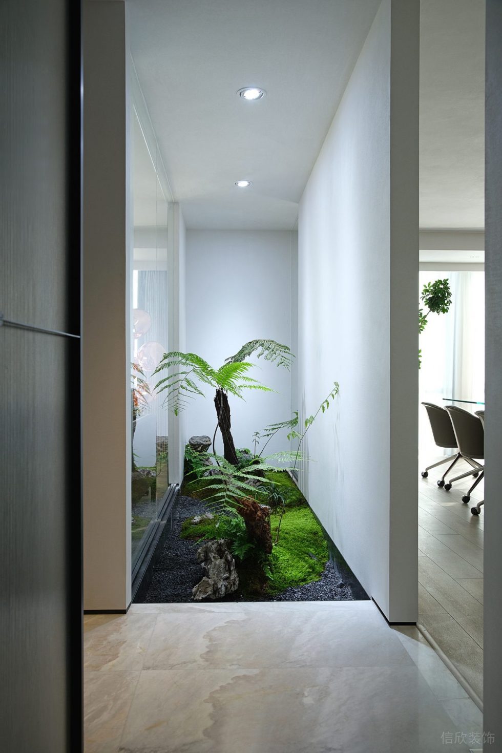 京基濱河時(shí)代大廈現(xiàn)代簡約風(fēng)辦公室裝修案例 公區(qū)景觀