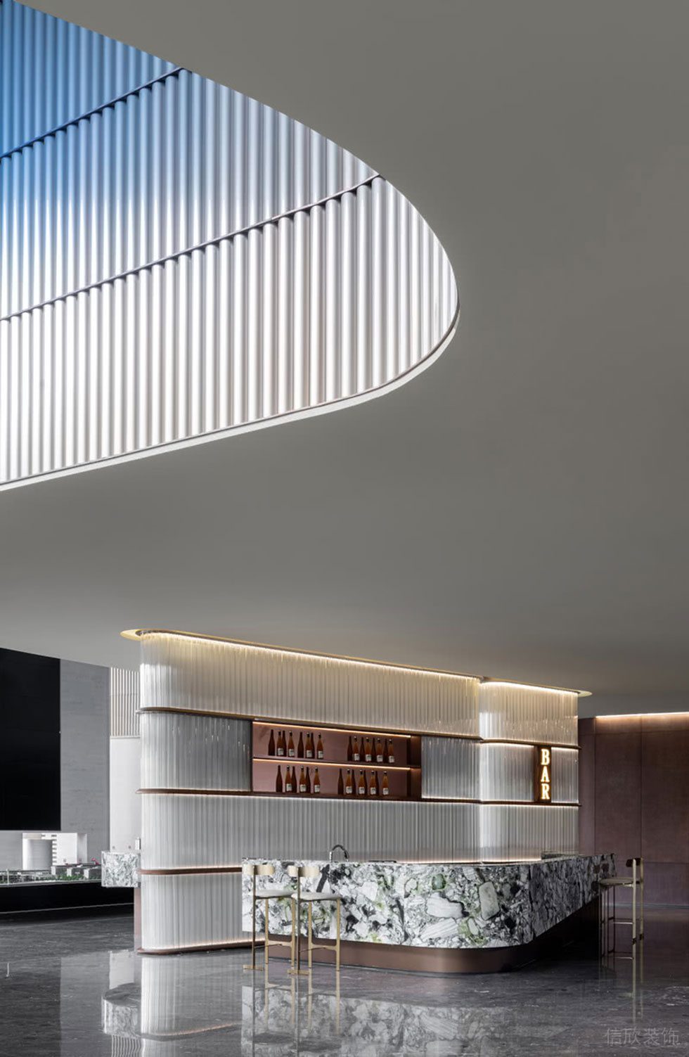 簡約清新低奢風(fēng)格辦公室裝修案例 吧臺(tái)