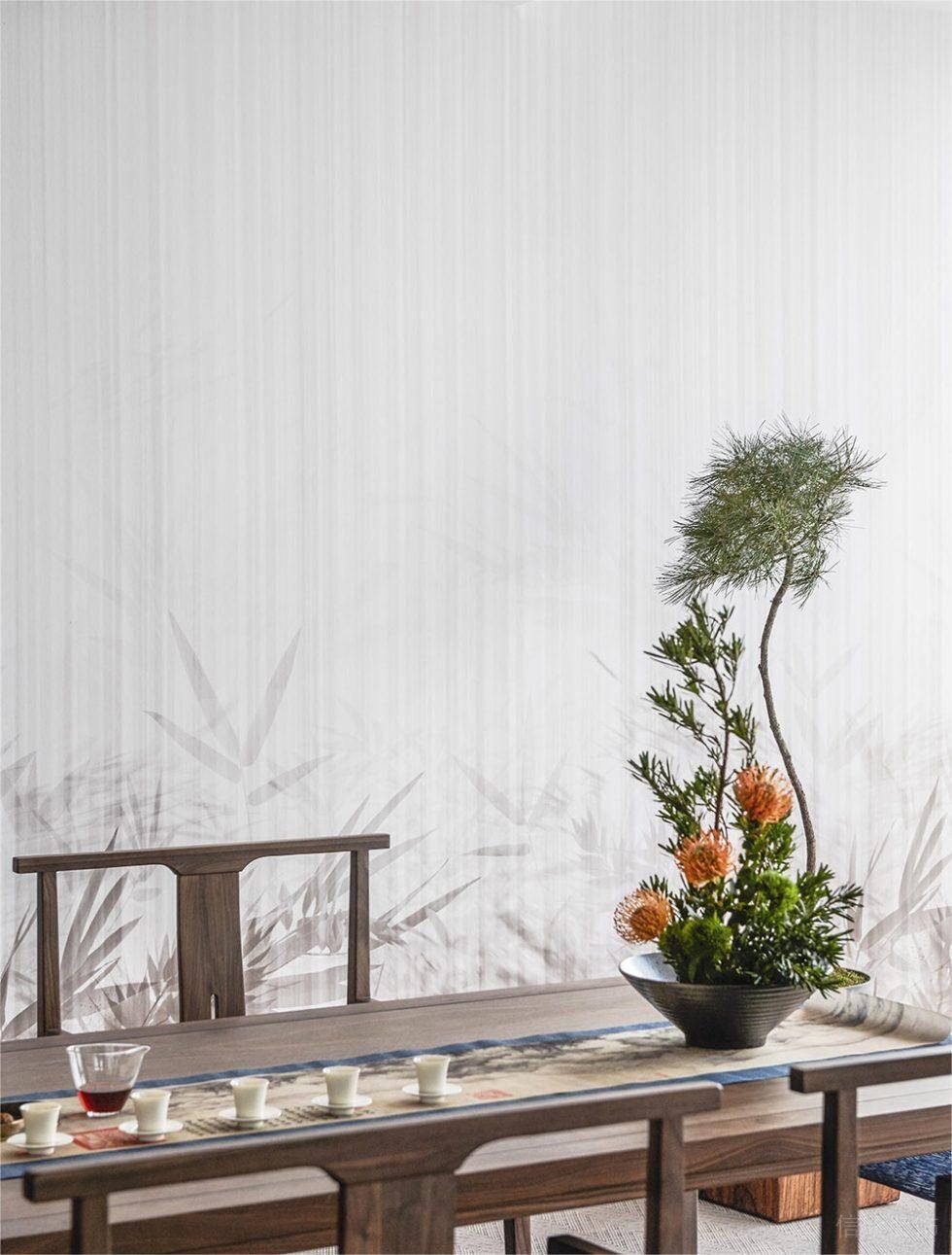 深圳寶安榮超濱海大廈現代新中式辦公室裝修設計方案 茶桌細節圖