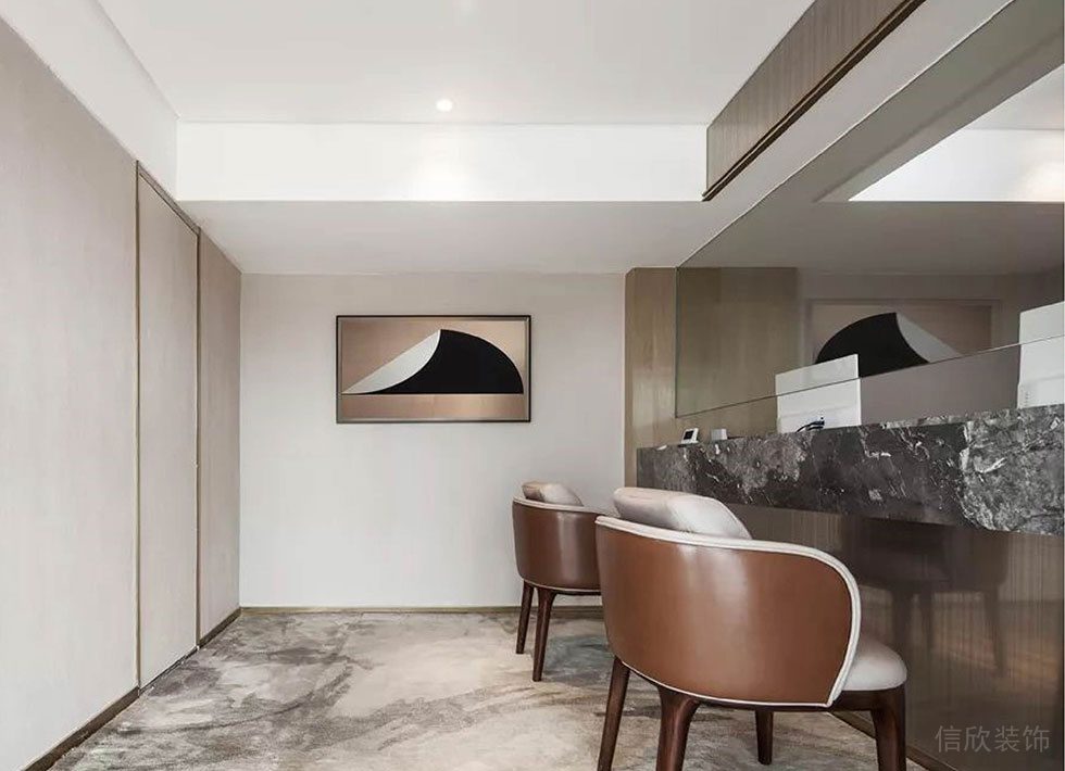 深圳福田區(qū)生命保險(xiǎn)大廈蓮花玫瑰金色調(diào)輕奢風(fēng)格辦公室裝修設(shè)計(jì)案例 休息室
