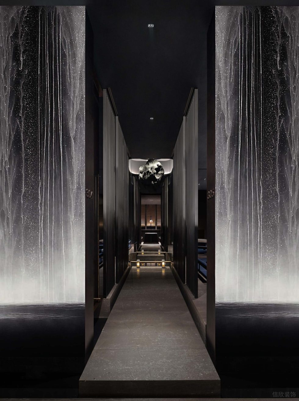 深圳羅湖簡雅日料餐廳靈動包廂過道裝修設(shè)計