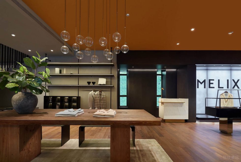 深圳市寶安區石巖smelix仕覓男裝高定店裝修設計-實木整木前臺 深圳市寶安區石巖smelix仕覓男裝高定店裝修設計-實木整木前臺